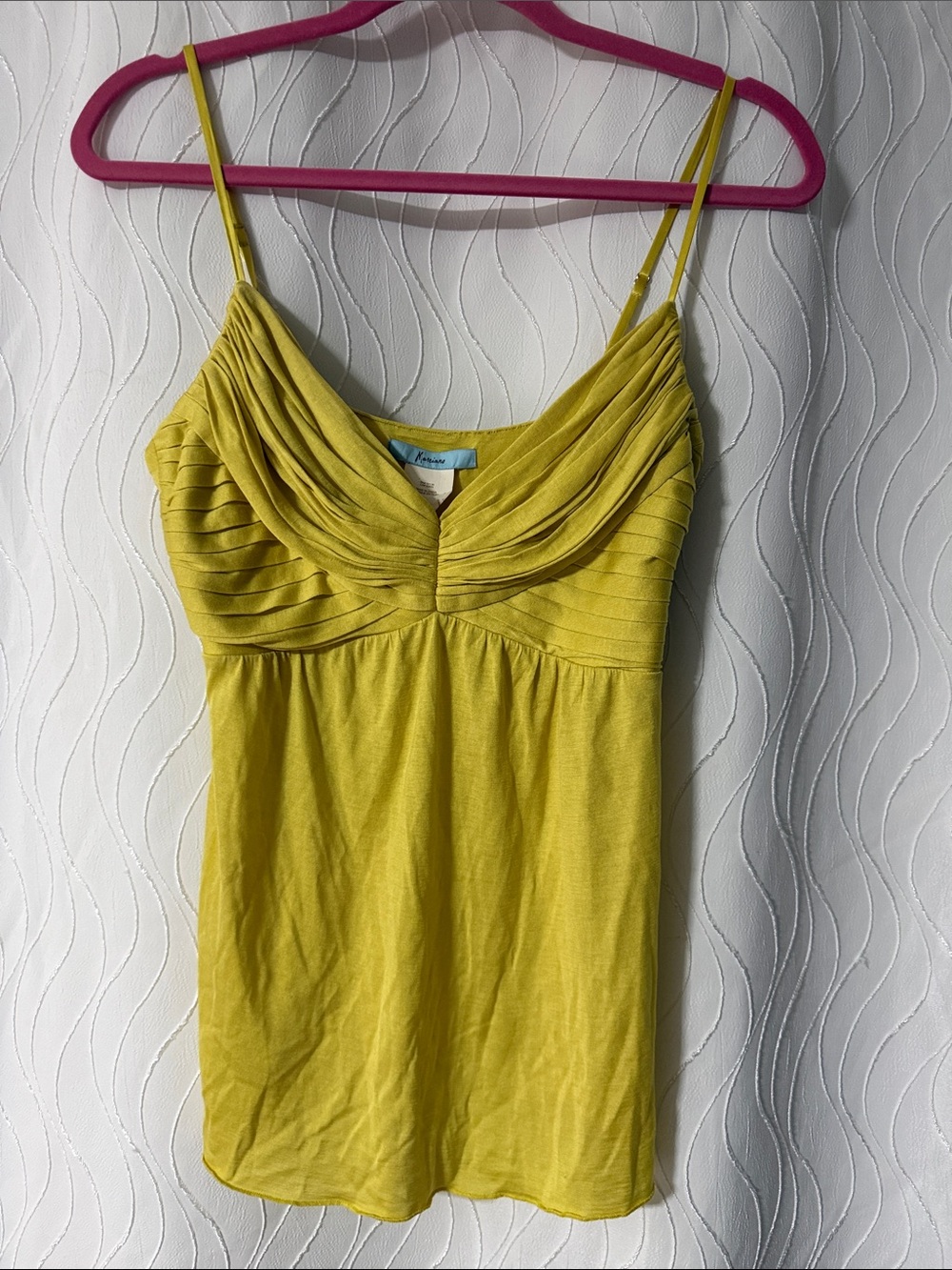 Marciano Y2K Pleated Bust Spaghetti Strap Camisole